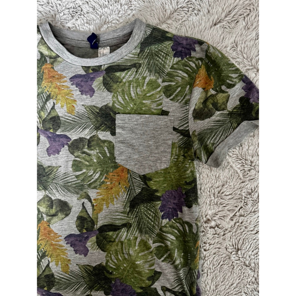Divided H&M Men’s XS Grey Marl and Floral Pocket Tee - Picture 4 of 5